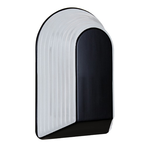 Frosted Ribbed Glass Outdoor Wall Light Black Costaluz by Besa Lighting