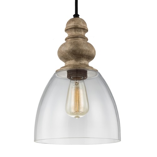 Generation Lighting Matrimonio 9-Inch Pendant in Driftwood  &  Weathered Zinc by Generation Lighting P1395DFW/DWZ