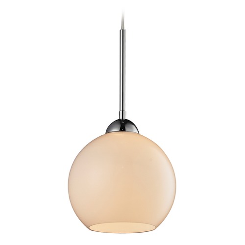 Elk Lighting Cassandra Polished Chrome Mini-Pendant Light with Globe Shade - Includes Recessed Adapter Kit 10240/1WH-LA