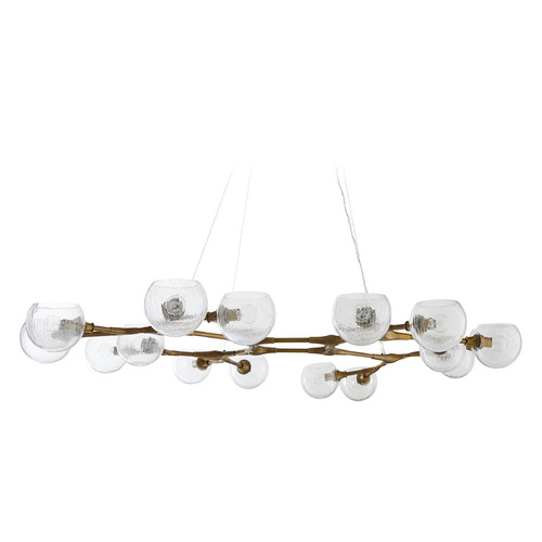 Arteriors Home Lighting Mahowald Fixed Linear Chandelier in Antique Brass by Arteriors Home 89103