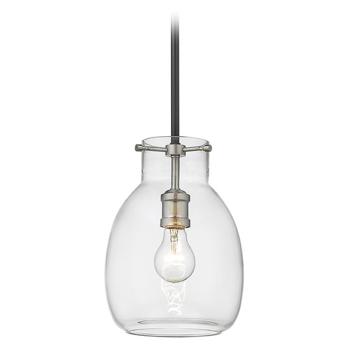 Z-Lite Bella Matte Black & Brushed Nickel Mini Pendant by Z-Lite 476MP-ROD-MB-BN