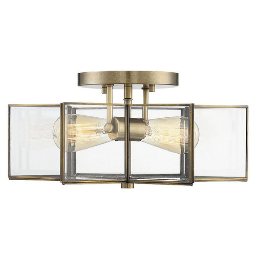 Meridian 16-Inch Semi-Flush Mount in Natural Brass by Meridian M60021NB