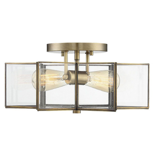 16-Inch Semi-Flush Mount in Natural Brass by Meridian
