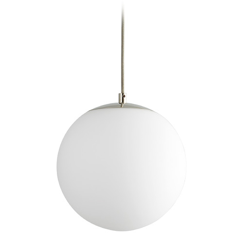 Luna 10-Inch LED Globe Pendant in Polished Nickel by Oxygen Lighting