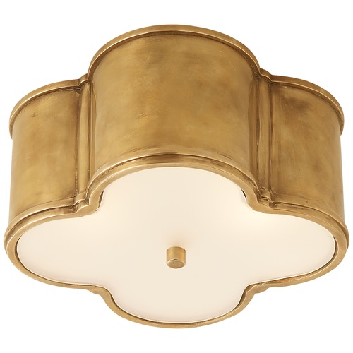 Visual Comfort Signature Collection Alexa Hampton Basil Flush Mount in Natural Brass by Visual Comfort Signature AH4014NBFG