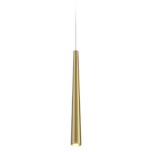 George Kovacs Stretch Soft Brass LED Mini-Pendant Light with Cylindrical Shade