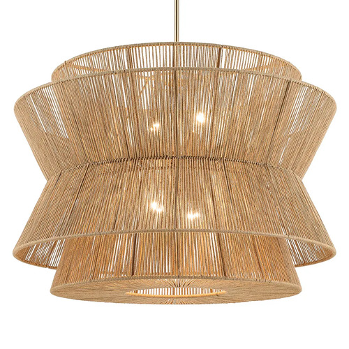Ophira 4-Light Jute Pendant in Champagne Bronze by Kichler Lighting