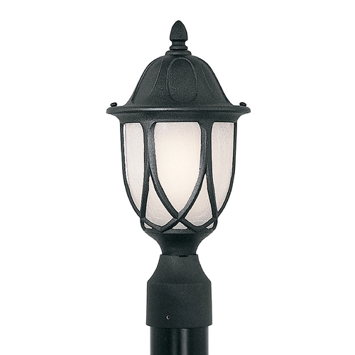 Designers Fountain Lighting Post Light with White Glass in Black Finish 2866-BK