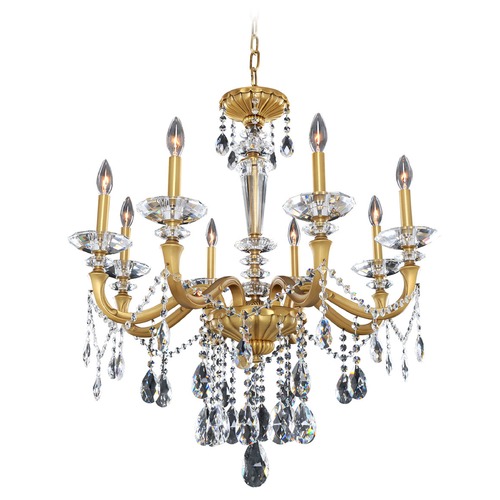 Allegri Jolivet 8-Light Crystal Chandelier in Historic Brass