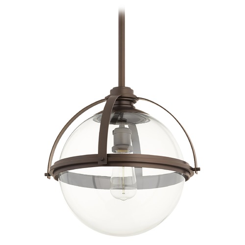 Quorum Lighting Oiled Bronze Pendant with Globe Shade by Quorum Lighting 88-15-86