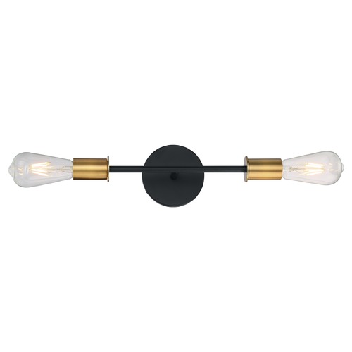 Ryder Black & Brushed Brass Bathroom Light by Satco Lighting