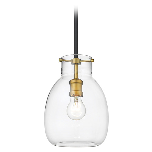 Bella Matte Black & Olde Brass Mini Pendant by Z-Lite