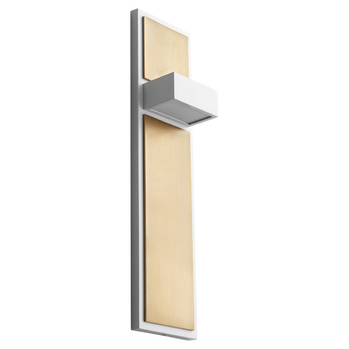 Oxygen Guapo 16-Inch LED Sconce in White & Aged Brass by Oxygen Lighting 3-401-640