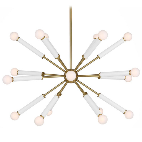 Visual Comfort Studio Collection Kate Spade New York Monroe Burnished Brass & Gloss White Chandelier
