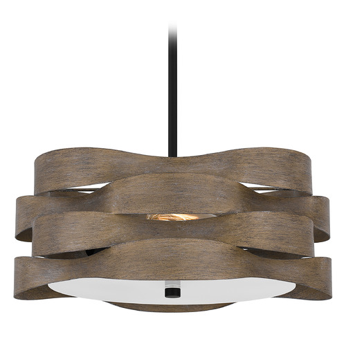 Quoizel Lighting Appleton Matte Black Pendant Light with Abstract Shade