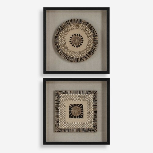 The Uttermost Company Grace Feyock Intertwine Beige Wall Art Set of 2