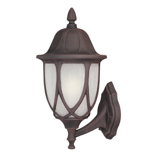 Outdoor Wall Light with White Glass in Autumn Gold Finish