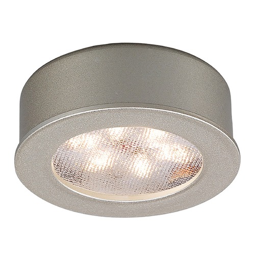 LED Button Light Brushed Nickel LED Under Cabinet Puck Light by WAC Lighting
