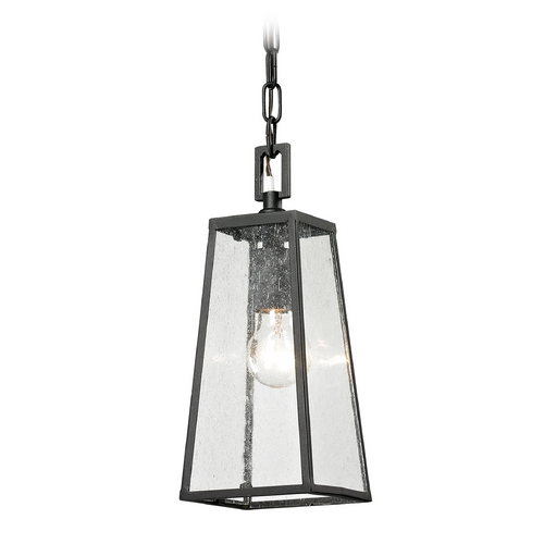 Elk Lighting Seeded Glass Outdoor Hanging Light Black Elk Lighting 45092/1