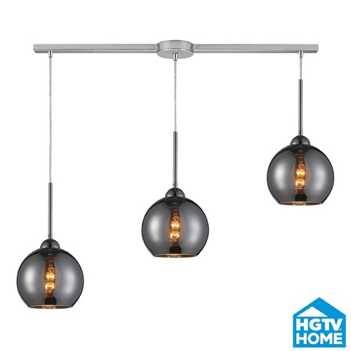 Elk Lighting Elk Lighting Cassandra Polished Chrome Multi-Light Pendant with Globe Shade 10240/3L-CHR