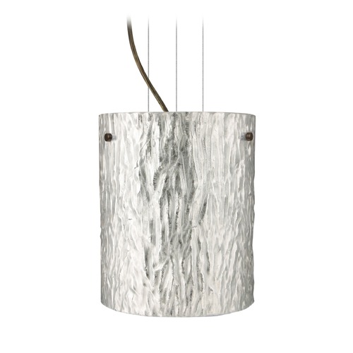 Besa Lighting Tamburo Bronze LED Mini-Pendant Light with Cylindrical Shade