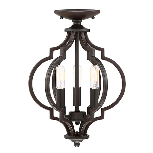 Meridian 3-Light Convertible Semi-Flush Mount in Oil Rubbed Bronze by Meridian M60055ORB