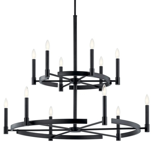 Kichler Lighting Tolani 2-Tier Chandelier in Black by Kichler Lighting 52428BK