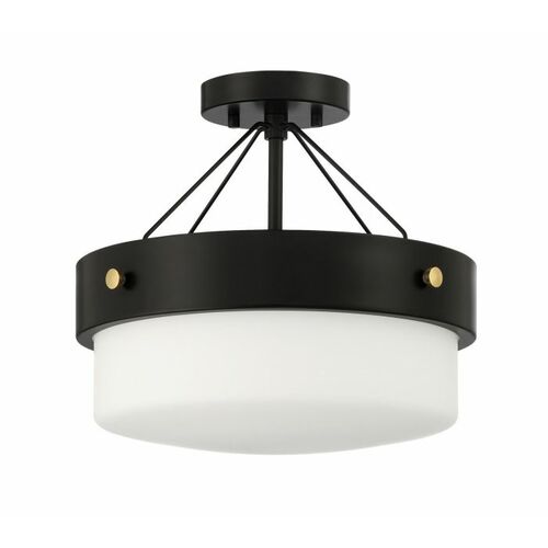 Craftmade Lighting Oak Street Convertible Semi-Flush in Flat Black by Craftmade Lighting XS3213-FB