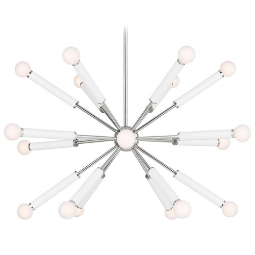 Visual Comfort Studio Collection Kate Spade New York Monroe Polished Nickel & Gloss White Chandelier