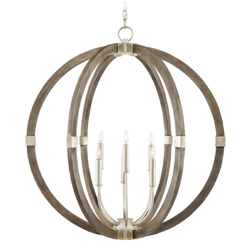 Currey and Company Lighting Bastian 31-Inch Orb Chandelier in Silver & Gray by Currey & Company 9000-0941