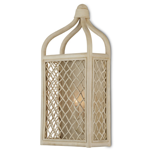 Currey and Company Wanstead Bleached Natural / Antique Pearl Sconce