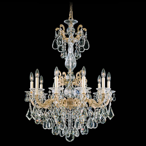 Schonbek Worldwide Lighting La Scala Parchment Gold Crystal Chandelier