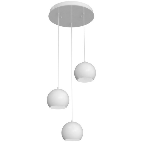Afx Lighting Roxy White Multi-Light Pendant with Bowl / Dome Shade