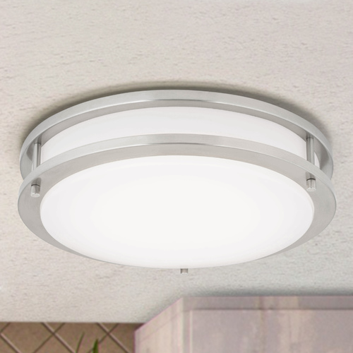 Design Classics Lighting LED Flush Ceiling Light Satin Nickel 14-Inch 3014-90-09 T16