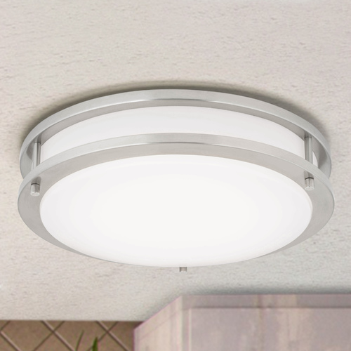 LED Flush Ceiling Light Satin Nickel 14-Inch