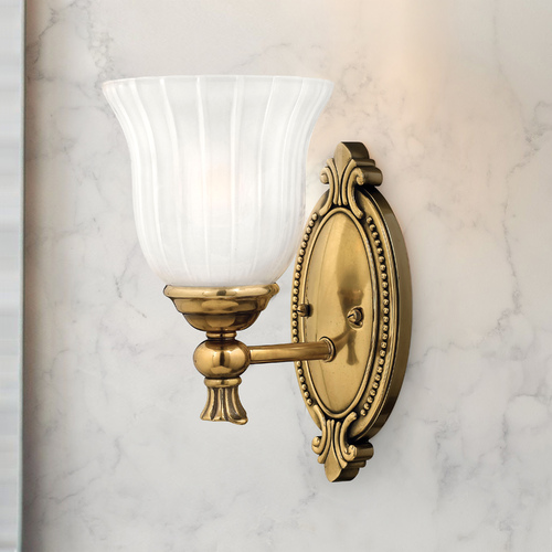 Hinkley Sconce with White Glass in Burnished Brass Finish 5580BB
