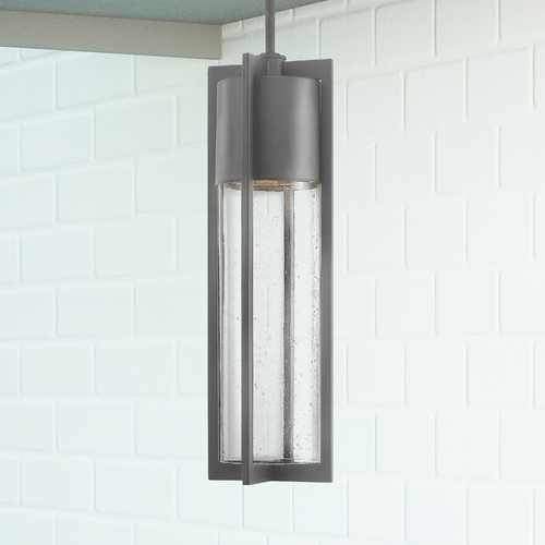 Seeded Glass Outdoor Hanging Light Grey by Hinkley Lighting
