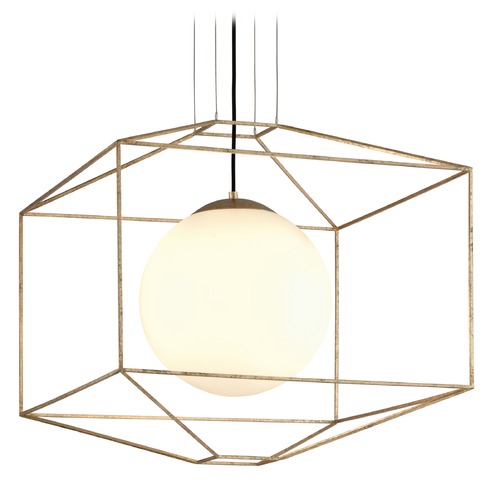 Troy Lighting Troy Lighting Silhouette Gold Leaf Pendant Light with Globe Shade F5215