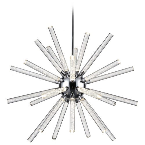 Kuzco Lighting Mid-Century Modern Chrome LED Chandelier with Bubble Shade 3000K 4080LM CH71840-CH