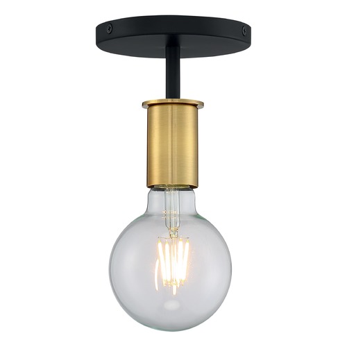 Ryder Black & Brushed Brass Semi-Flush Mount by Satco Lighting