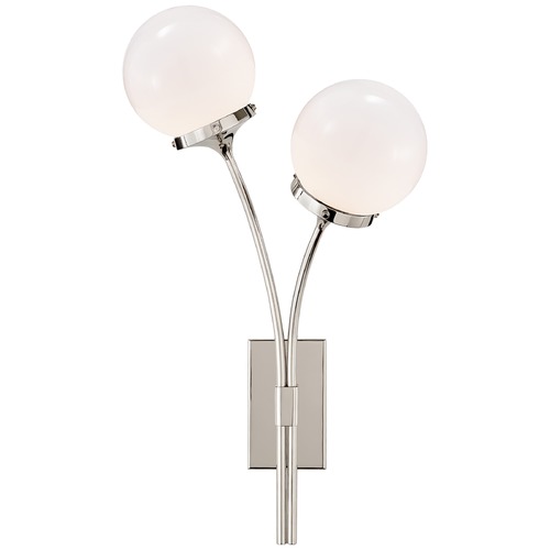 Visual Comfort Signature Collection Kate Spade New York Prescott Right Sconce in Nickel by Visual Comfort Signature KS2408PNWG