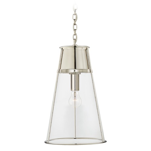 Visual Comfort Signature Collection Thomas OBrien Robinson Large Pendant in Nickel by Visual Comfort Signature TOB5753PNCG