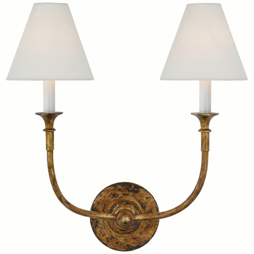 Thomas OBrien Piaf Double Sconce in Antique Gild by VC Signature