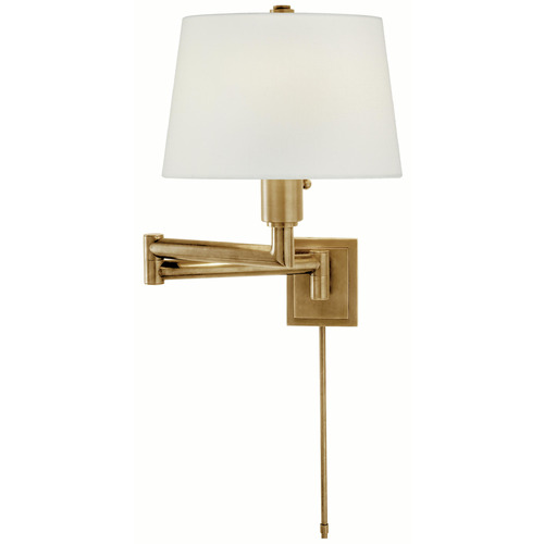 Visual Comfort Signature Collection Chapman & Myers Chunky Antique-Burnished Brass Swing Arm Lamp