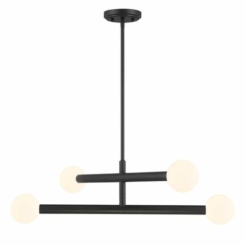 4-Light Chandelier in Matte Black by Meridian