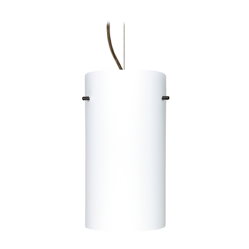 Besa Lighting Modern Pendant Light White Glass Bronze by Besa Lighting 1KX-412007-BR