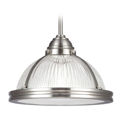 Pratt Street Prismatic Pendant in Brushed Nickel by Generation Lighting