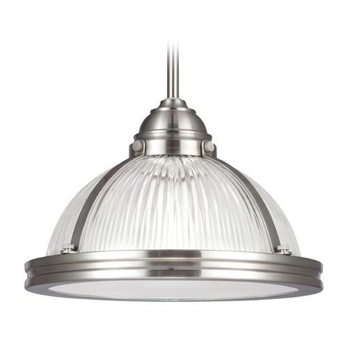 Generation Lighting Pratt Street Prismatic Pendant in Brushed Nickel by Generation Lighting 65060-962