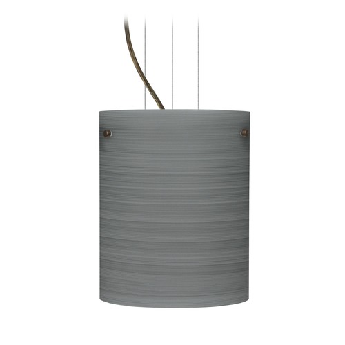 Besa Lighting Besa Lighting Tamburo Bronze LED Mini-Pendant Light with Cylindrical Shade 1KG-4006TN-LED-BR