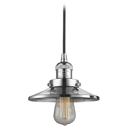 Innovations Lighting Innovations Lighting Railroad Polished Chrome Mini-Pendant Light with Coolie Shade 201C-PC-M7